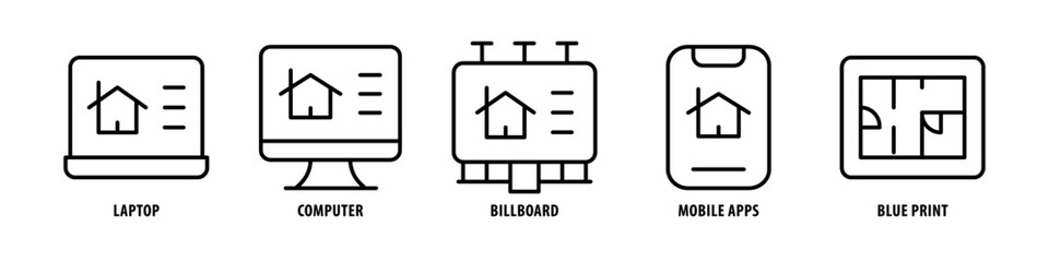 Control System, Forklift, Pallet boxes, Solar panel, Valve editable stroke outline icons set isolated on white background flat vector illustration.