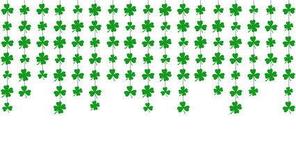 Clover for St Patrick’s day vector with transparent background, Seamless, Wallpaper