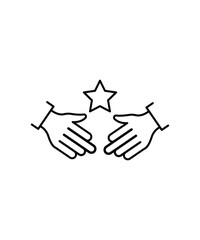 handshake icon, vector best line icon.