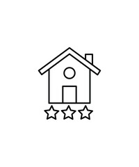 home with star icon, vector best line icon.