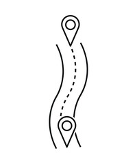 road with location icon, vector best line icon.