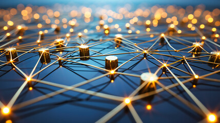 Global Connection, Blue Abstract Technology Network