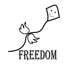 freedom black and white icon symbol