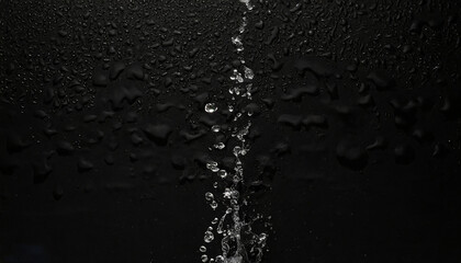 water drops on mat black background