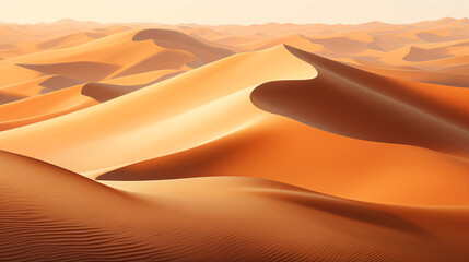 Fototapeta na wymiar Golden Sands Abstract Desert Dunes Flowing with Wind Dynamic Shadows Background Wallpaper