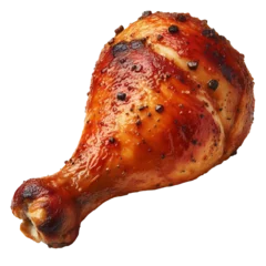 Poster Grilled chicken drumsticks, roasted chicken leg isolated on transparent background PNG © Pradeep leo