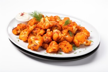Fototapeta premium best buffalo cauliflower bites with ranch dipping sauce