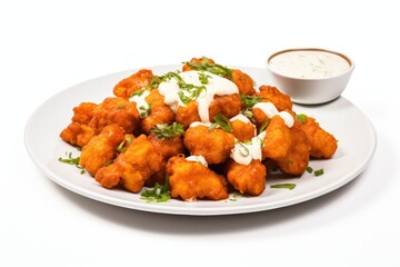 best buffalo cauliflower bites with ranch dipping sauce