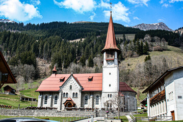 Fototapeta premium Eglise de Jaun, Canton de Fribourg, Suisse