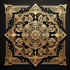 3d rendering illustration Mehndi Henna Drawing Circular Mandala pattern for tattoo, decoration premium product poster or painting. Decorative ornament in ethnic oriental style.ai generated