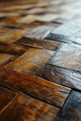 A detailed view of a wooden floor in a room. Suitable for home decor or interior design themes