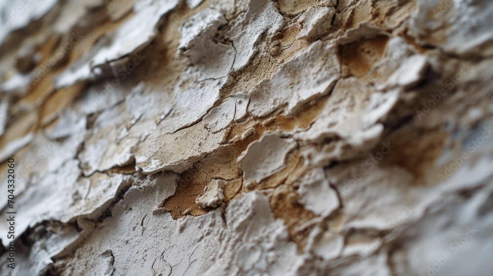 Poster A close-up view of a wall with peeling paint. Perfect for adding texture and character to your design projects