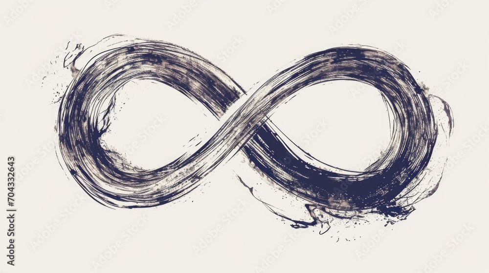 Poster a black and white drawing of the infinite sign. can be used for various design projects