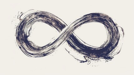 A black and white drawing of the infinite sign. Can be used for various design projects - obrazy, fototapety, plakaty