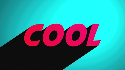 Text COOL with long shadow. Computer generated 3d render