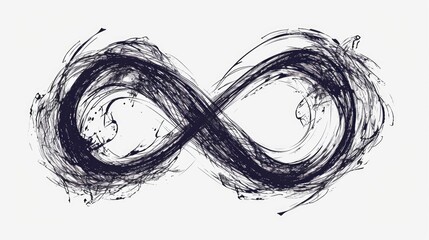 A black and white drawing of the infinite sign. Can be used for various design purposes - obrazy, fototapety, plakaty