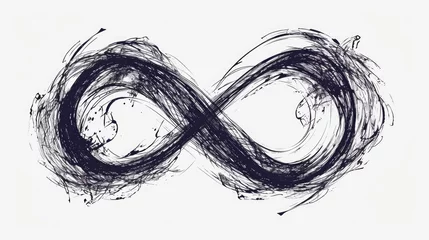 Fotobehang A black and white drawing of the infinite sign. Can be used for various design purposes © Fotograf