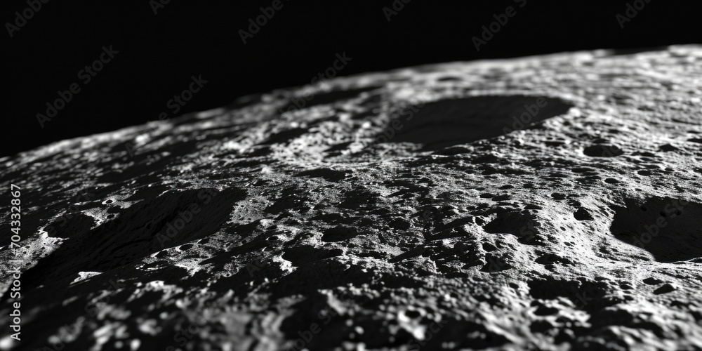 Poster a black and white photo showcasing the surface of the moon. suitable for various applications