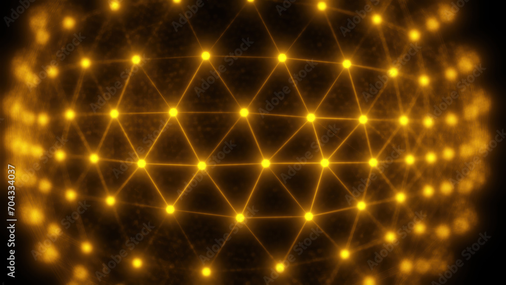 Poster connection dots sphere. computer generated render