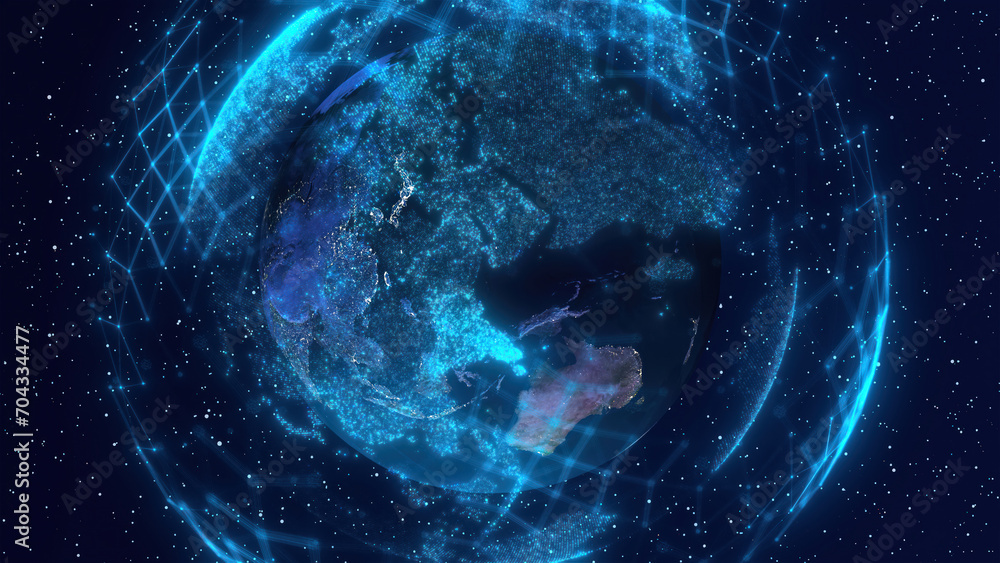 Poster abstract digital earth. computer generated render