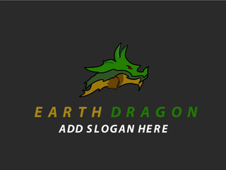 wood or earth dragon logo. Earth dragon logo in vector format
