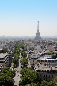 Seen from Paris from the top of the Arc-de-Triomphe
