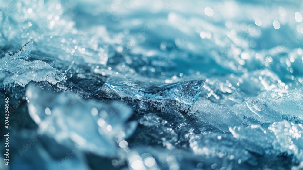 Poster A detailed view of a wave in the ocean. Suitable for various uses