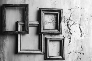 A collection of frames hanging on a wall. Perfect for adding a personal touch to any space