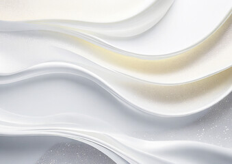 綺麗な白とゴールドのウェーブ背景テクスチャ