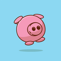 Marzipanschwein simple cartoon vector illustration traditional food concept icon isolated