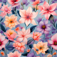 Whimsical Blooms: Pastel Flower Spring Background