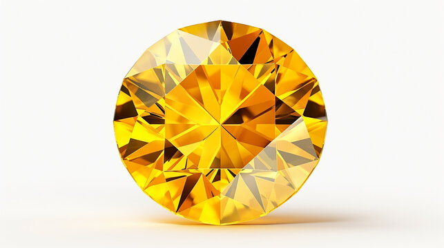 dazzling diamond yellow transparent background 3d rendering