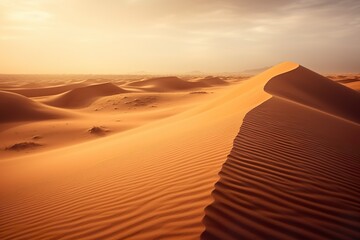 Fototapeta na wymiar Sand dunes in the Sahara desert MADE WITH AI 