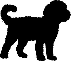 Whoodle. Dog silhouette breeds dog breeds dog monogram logo dog face vector