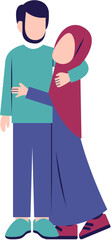Illustration Of Romantic Muslim Couple
