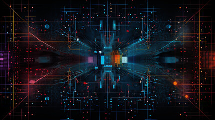 Obraz premium Abstract Cybersecurity Matrix