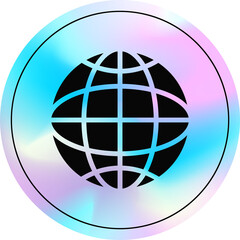 Y2k holographic planet sticker