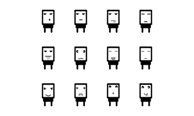 set of icons for charger