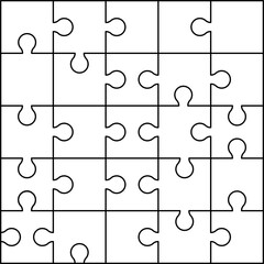 Fototapeta premium Puzzle pieces set icons. Game with details. PNG