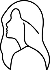 Beauty Woman Icon, Hand Drawn, Single Line Logo Design