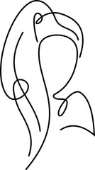 Beauty Woman Icon, Hand Drawn, Single Line Logo Design