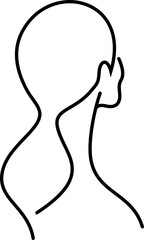 Beauty Woman Icon, Hand Drawn, Single Line Logo Design