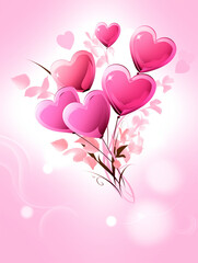 pink card, Lovers' Day, Valentine's Day 2