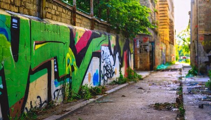 Graffiti in a bad area of the city