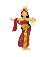 indonesian traditional balinesse dance costume isolated icon png