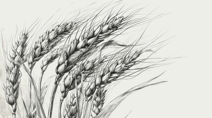 A simple drawing of a bunch of wheat ears. Can be used to depict agriculture, farming, or harvest themes