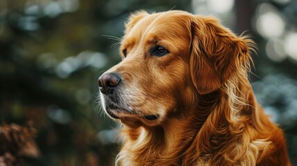 A close up view of a dog with a blurry background. This image can be used in various contexts
