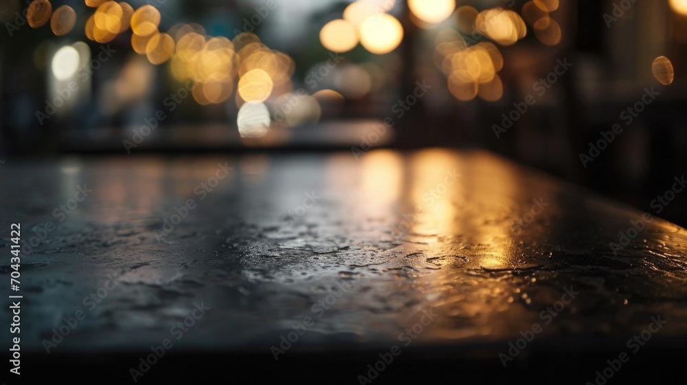 Poster Blurry photo of a table with a blurry background. Suitable for various applications