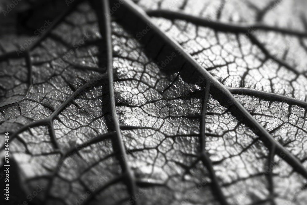 Poster a black and white photo of a leaf. suitable for various design projects