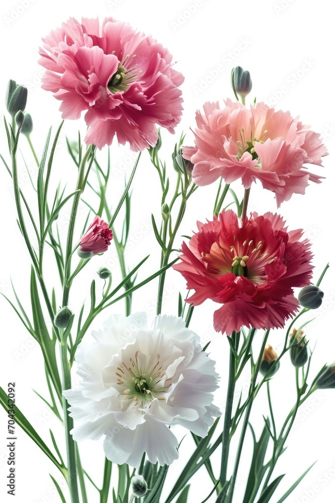 Poster beautiful arrangement of pink and white flowers in a vase. perfect for adding a touch of elegance to